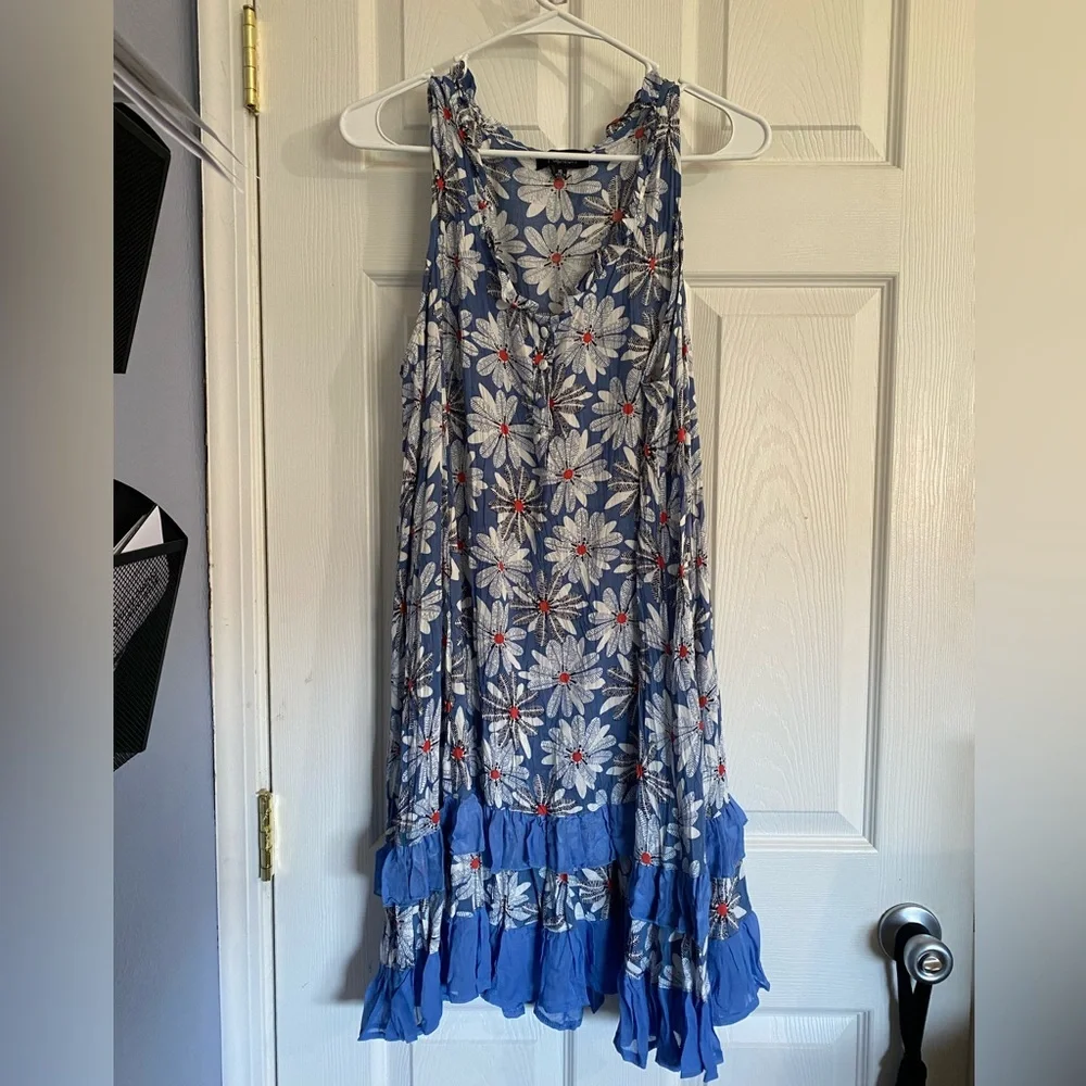 Papillon Blue and White Halter Sundress - Picture 1 of 6